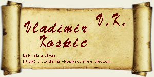 Vladimir Košpić vizit kartica